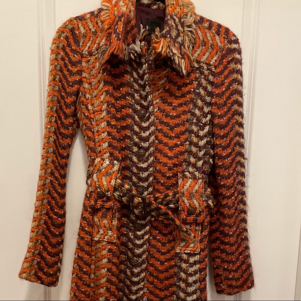 Anna Sui Fall 2006 Burnt Orange Woven Wool Coat 4 - Picture 6 of 10